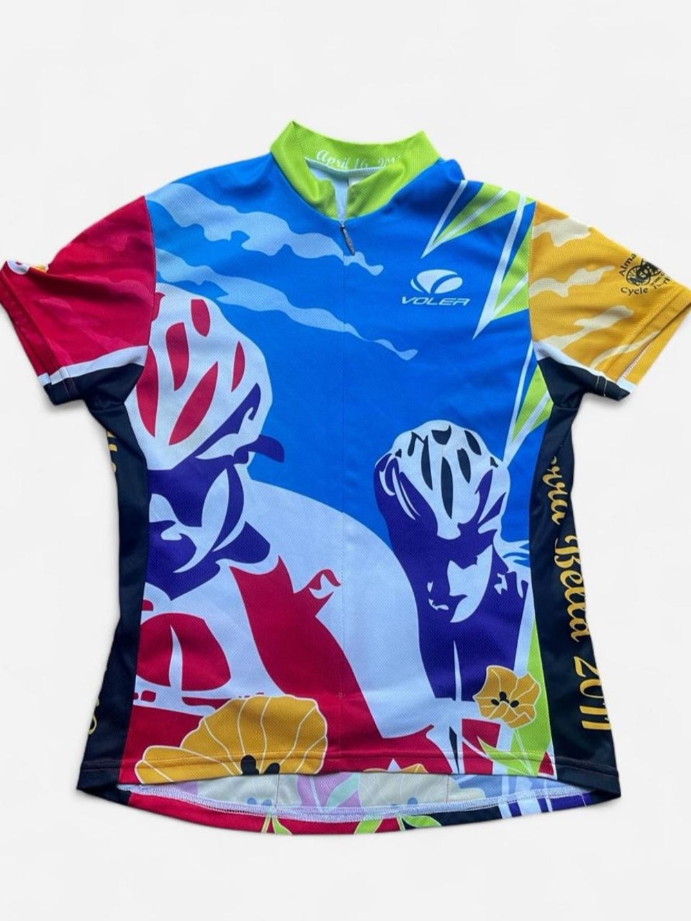 VOLER Tierra Bella 2011 Women’s Cycling Jersey Floral Full Zip Breathable Sz S